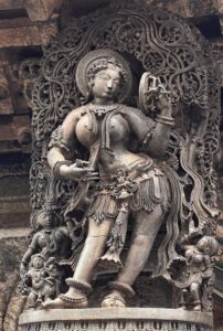 Belur Shilabalika - Paintings carved in Stone