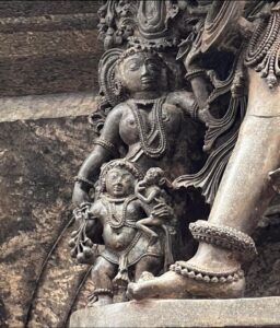 Belur Shilabalika - Paintings carved in Stone