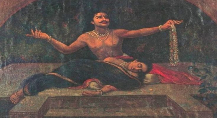 इंदुमतीच्या मृत्यूमुळे राजा अज याचा विलाप