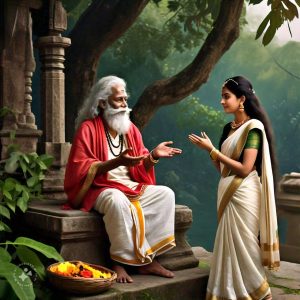 शकुंतलेची पाठवणी करताना कण्व मुनींचा तिला उपदेश 