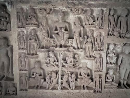 Kanheri Caves- Cave90 Lotus Buddha Indra Naga